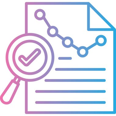 analiz belgesi simgesi, vektör illüstrasyonu