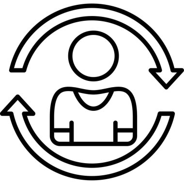 avatar erkek kullanıcı simgesi ana hat biçiminde