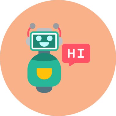 robot. Web simgesi basit illüstrasyon