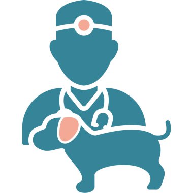 Veteriner köpek ikonu. Web için veteriner vektör simgelerinin basit çizimi