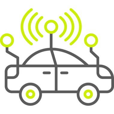 Wi-Fi sinyal vektör dizaynlı araba