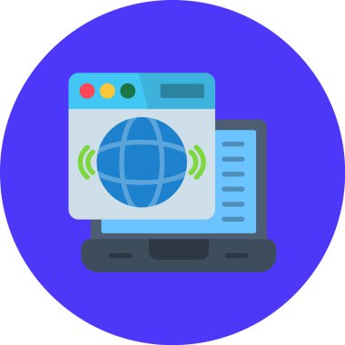 ağ simgesi, vektör illüstrasyonu, ağ ve bilgisayar