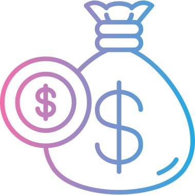 para çantası dolar simgesi, vektör illüstrasyonu