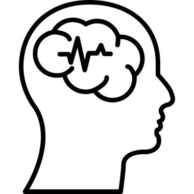 beyin ikonu vektör illüstrasyonu