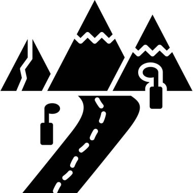 vektör dağ simgesi, basit illüstrasyon