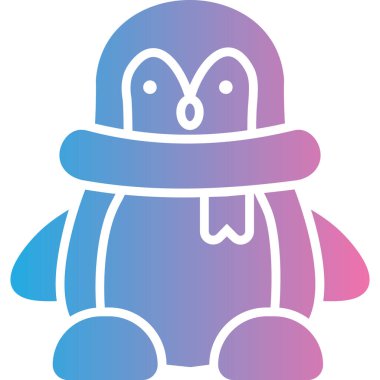 Penguen. Web simgesi basit illüstrasyon