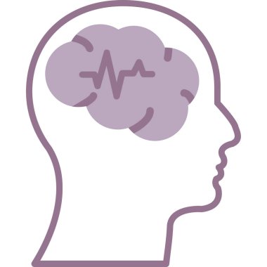 Beyin. Web simgesi basit illüstrasyon