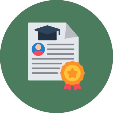 Sertifika simgesi, vektör illüstrasyonu