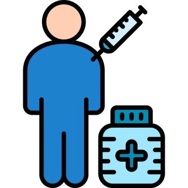 Enjeksiyon simgesi, vektör illüstrasyonu