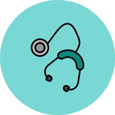 Stetoskop simgesi. Vektör çizim