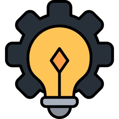 ampul ışığı fikir simgesi - taslak biçimi