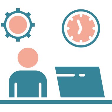 Zaman yönetimi düz simgesi