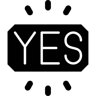 evet simge, basit vektör illüstrasyonu