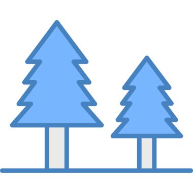 Orman ağaçları ikon vektör çizimi tasarımı
