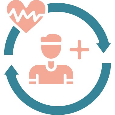 Bir adamın kalp simgesinin vektör çizimi