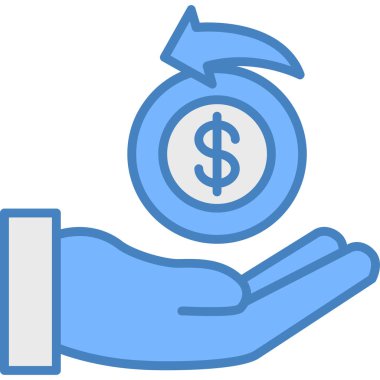 Dolu para dolar simgesi ile elle tutulur - taslak biçimi