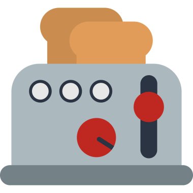 Ekmek kızartma makinesi düz vektör simgesi