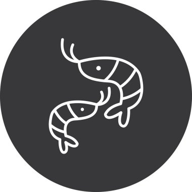 Karides simgesi vektör illüstrasyonu