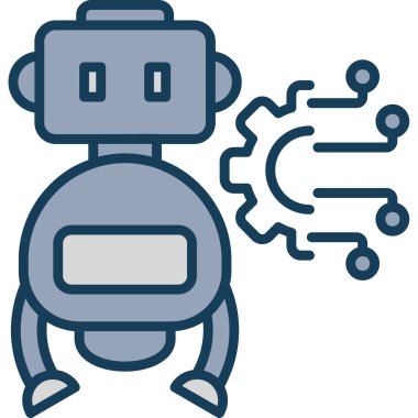 Sayborg. Web simgesi basit illüstrasyon