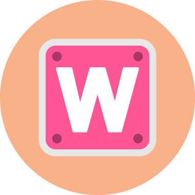 w harfi vektör simgesi