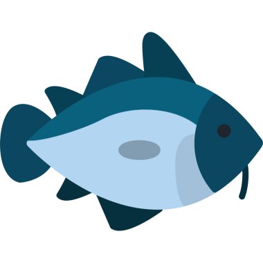 balık vektörü düz renk simgesi