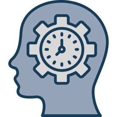 Beyin zaman vitesi simgesi - ana hatlar biçiminde