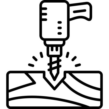 Yapı matkap simgesi, vektör illüstrasyonu