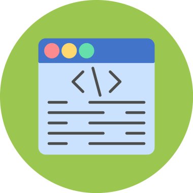 Düz biçimli kodlama geliştirme simgesi