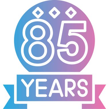 85 yaşındaki doğum günü logosu taşıyıcısı