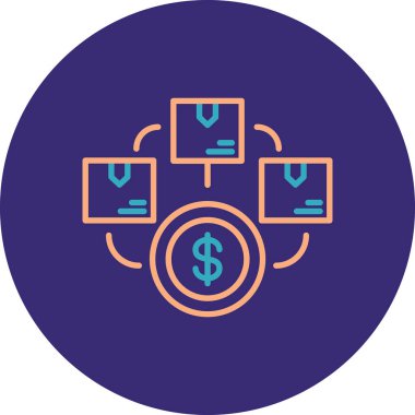 Dolar. Web simgesi basit illüstrasyon