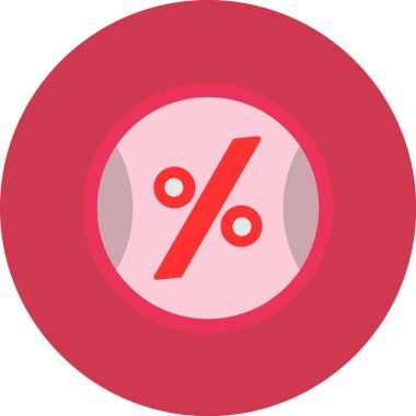 Düz biçimli yüzde indirim simgesi