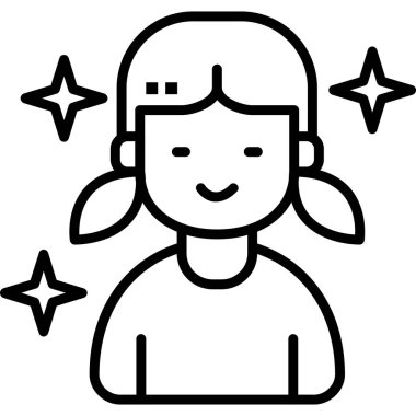 kız simgesi, vektör illüstrasyonu