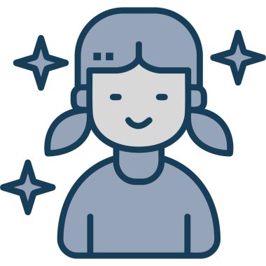 Kızım. Web simgesi basit illüstrasyon