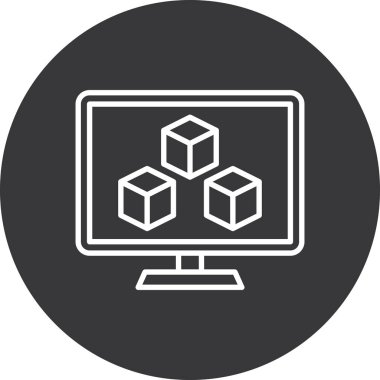 Bilgisayar modern simgesinin vektör illüstrasyonu