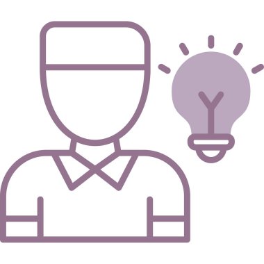 Ampul simgesi olan iş adamı