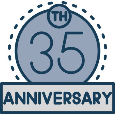 Mutlu 5. yıldönümü kutlama ikonu, vektör illüstrasyonu