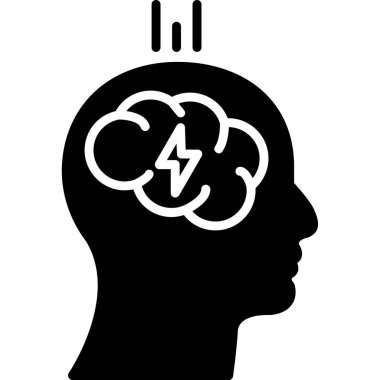 Beyin ikon vektör çizimi