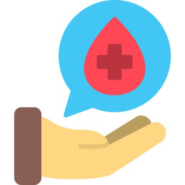 Kan bakımı kan ikonu düz bir şekilde