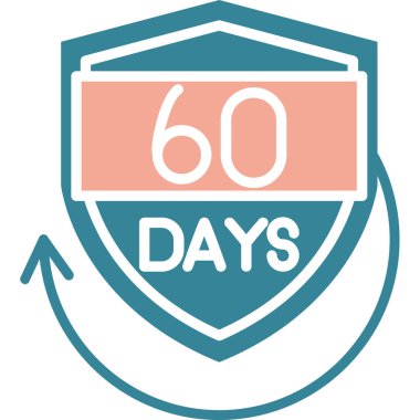 60 gün geçti - modern simge, vektör illüstrasyonu