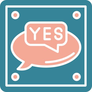 evet simge, vektör illüstrasyonu