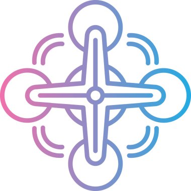 Bir çiçeğin modern ve renkli bir ikonunun vektör çizimi