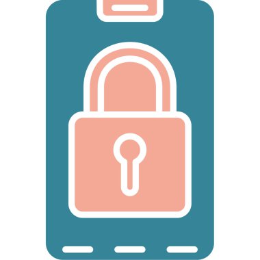 Asma kilit. Web simgesi basit illüstrasyon