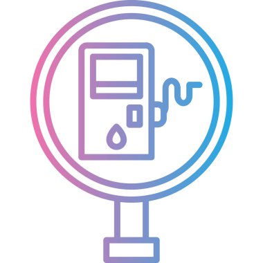 yakıt istasyonu ikon vektör illüstrasyonu