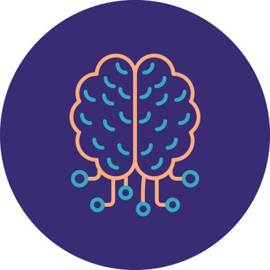 Beyin. Web simgesi basit illüstrasyon