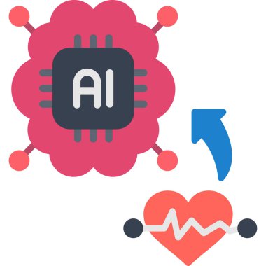 Yapay Zeka simgesinin vektör illüstrasyonu