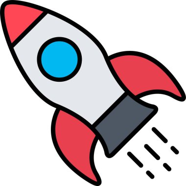 roket ikonu vektör illüstrasyonu