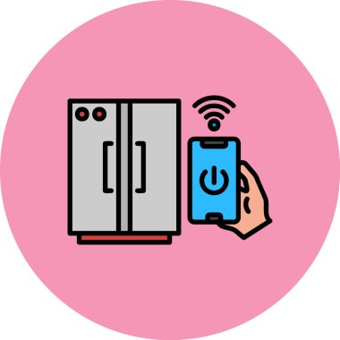 Nesnelerin interneti olan akıllı telefonun vektör çizimi