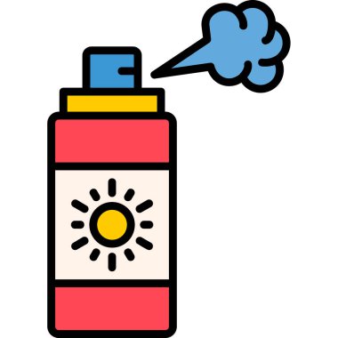 Sprey kutusunun renkli dış hat vektörü