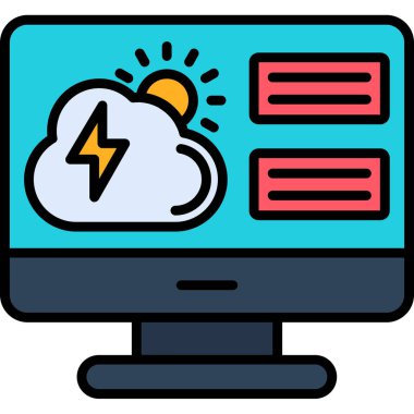 Bilgisayar. Web simgesi basit illüstrasyon