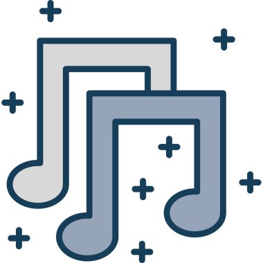 müzik nota simgesi, vektör illüstrasyonu